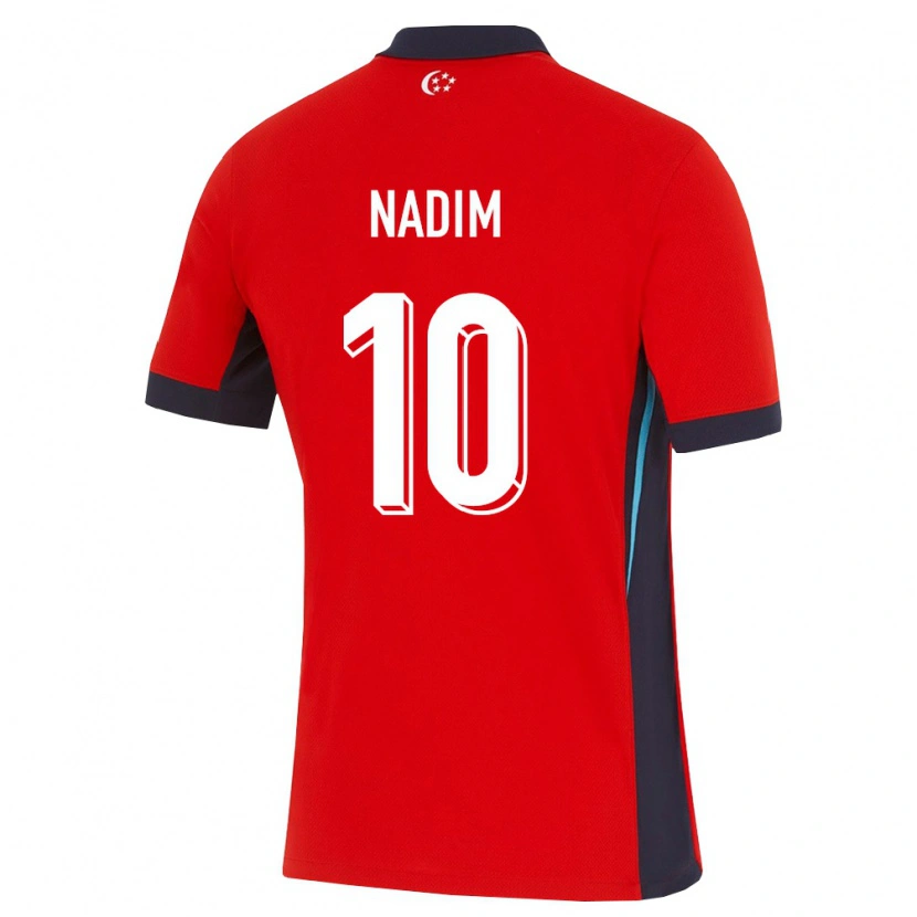 DanxenレディースシンガポールKhairin Nadim#10赤 白 黒ホームシャツ26-28ジャージーユニフォーム