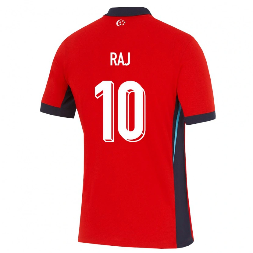 DanxenレディースシンガポールVedant Raj#10赤 白 黒ホームシャツ26-28ジャージーユニフォーム