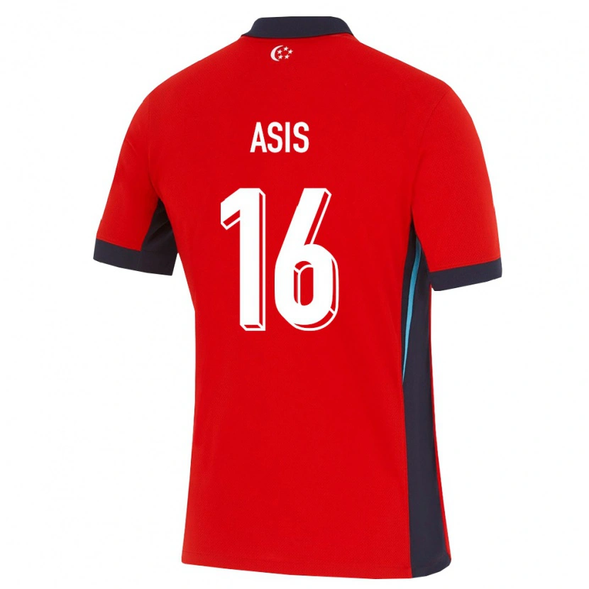DanxenレディースシンガポールNur Asis#16赤 白 黒ホームシャツ26-28ジャージーユニフォーム