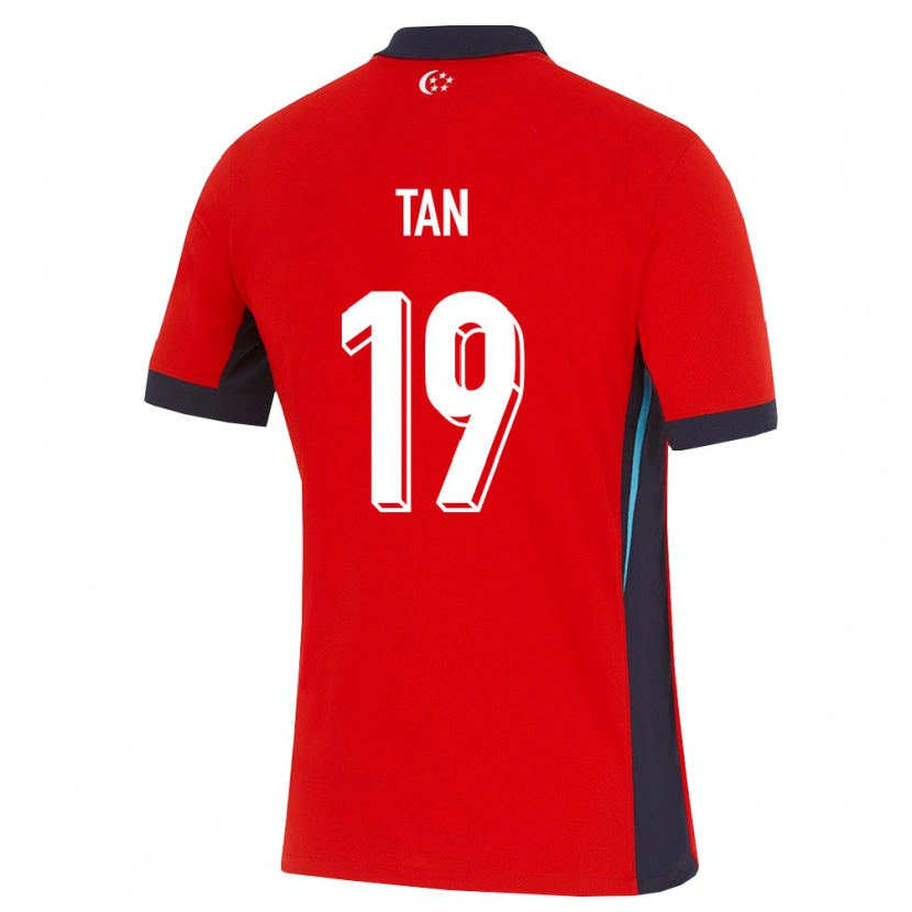 DanxenレディースシンガポールJonan Tan#19赤 白 黒ホームシャツ26-28ジャージーユニフォーム