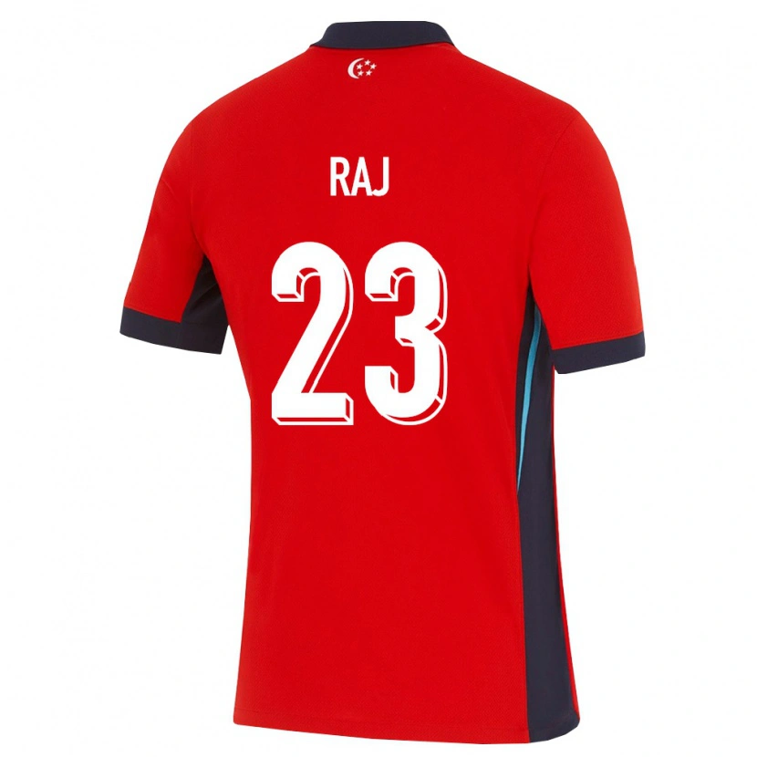 DanxenレディースシンガポールSarrvin Raj#23赤 白 黒ホームシャツ26-28ジャージーユニフォーム