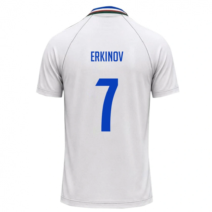 DanxenレディースウズベキスタンAmirkhon Erkinov#7白 ダークグリーンアウェイシャツ26-28ジャージーユニフォーム