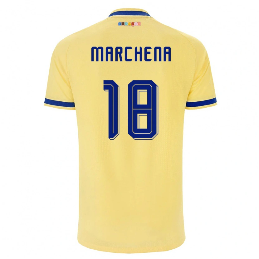 Danxenレディースキュラソー島Tarino Marchena#18黄 紺 ピンクアウェイシャツ26-28ジャージーユニフォーム