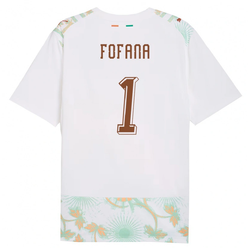 Danxenレディースコートジボワールヤヒア・フォファナ#1白 オレンジ 緑アウェイシャツ26-28ジャージーユニフォーム