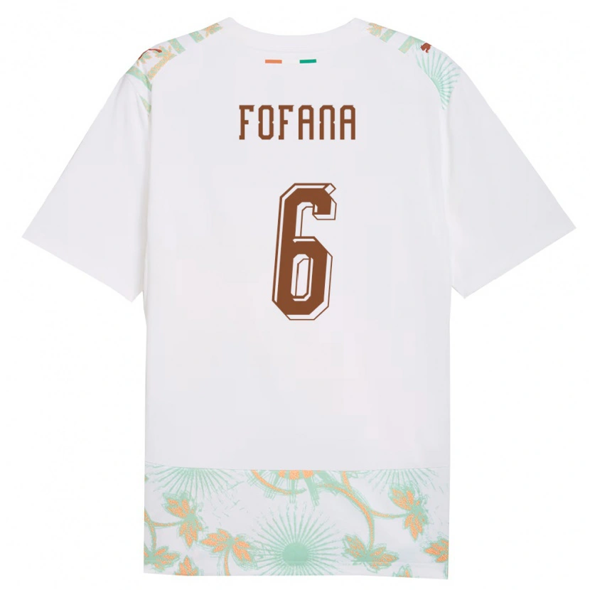Danxenレディースコートジボワールセコ・フォファナ#6白 オレンジ 緑アウェイシャツ26-28ジャージーユニフォーム