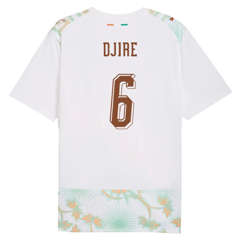 DanxenレディースコートジボワールAbdoulaye Djire#6白 オレンジ 緑アウェイシャツ26-28ジャージーユニフォーム