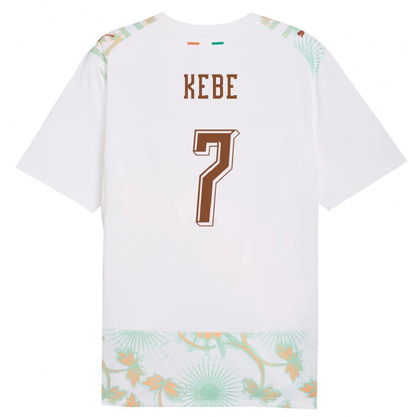 DanxenレディースコートジボワールBakary Kebe#7白 オレンジ 緑アウェイシャツ26-28ジャージーユニフォーム