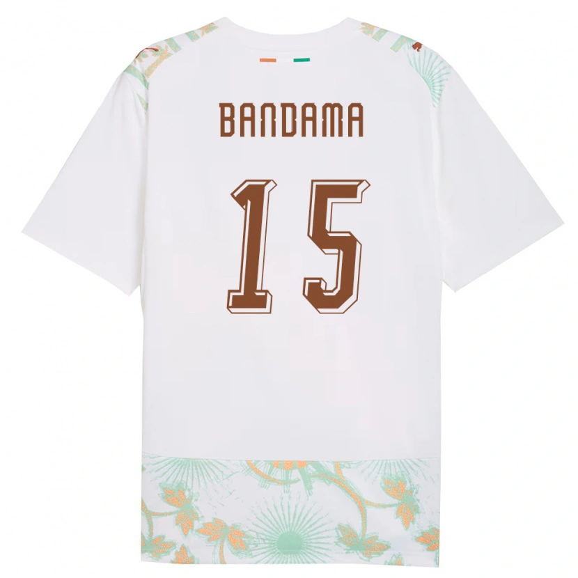 DanxenレディースコートジボワールGilbert Bandama#15白 オレンジ 緑アウェイシャツ26-28ジャージーユニフォーム