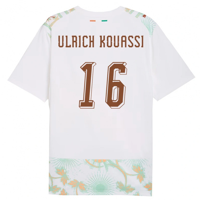 DanxenレディースコートジボワールLandry Ulrich Kouassi#16白 オレンジ 緑アウェイシャツ26-28ジャージーユニフォーム
