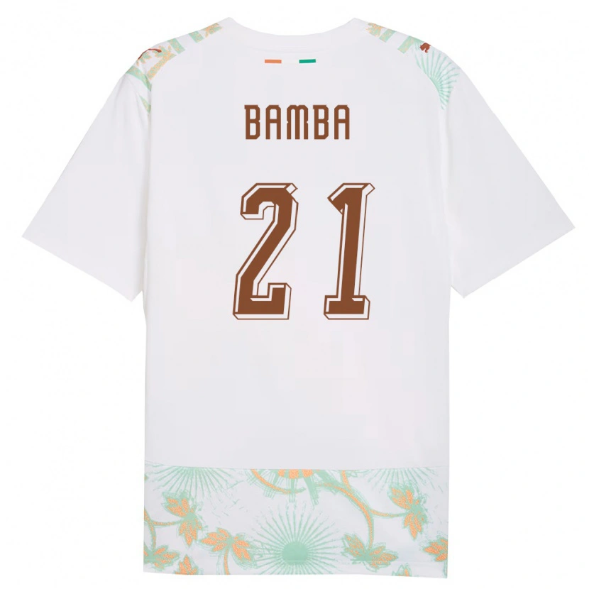 Danxenレディースコートジボワールシアカ・バンバ#21白 オレンジ 緑アウェイシャツ26-28ジャージーユニフォーム