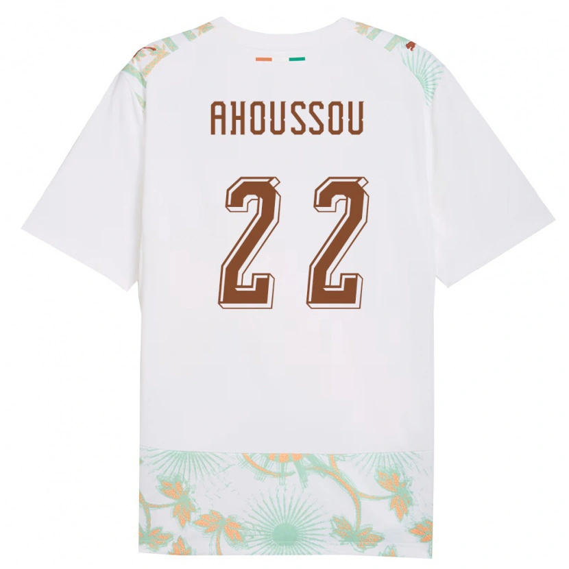 DanxenレディースコートジボワールAnge Ahoussou#22白 オレンジ 緑アウェイシャツ26-28ジャージーユニフォーム