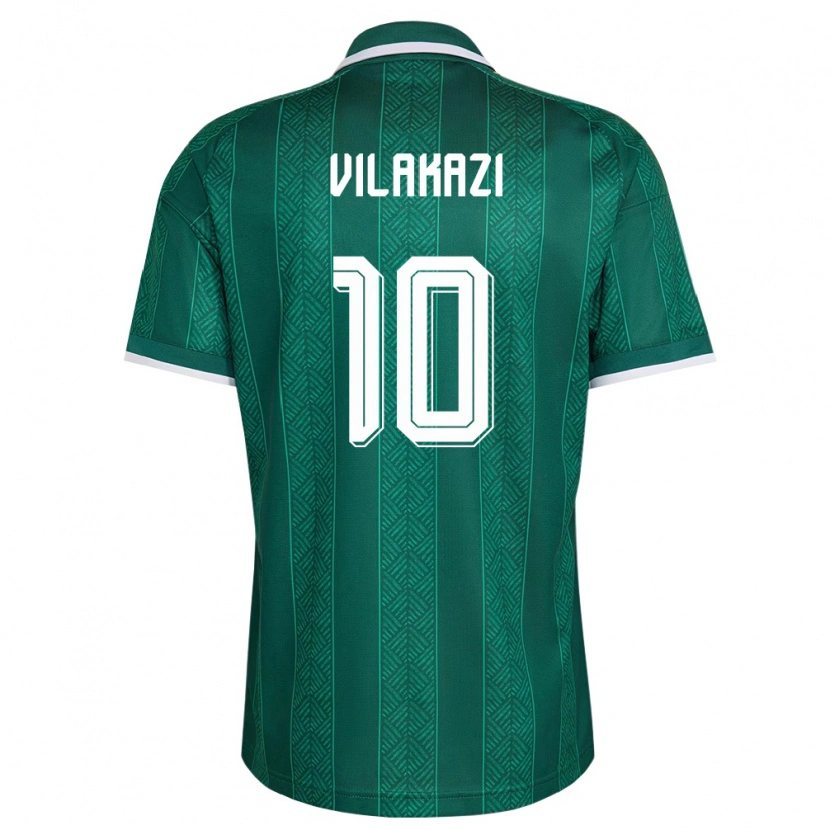 Danxenレディース南アフリカMfundo Vilakazi#10緑 白 金アウェイシャツ26-28ジャージーユニフォーム