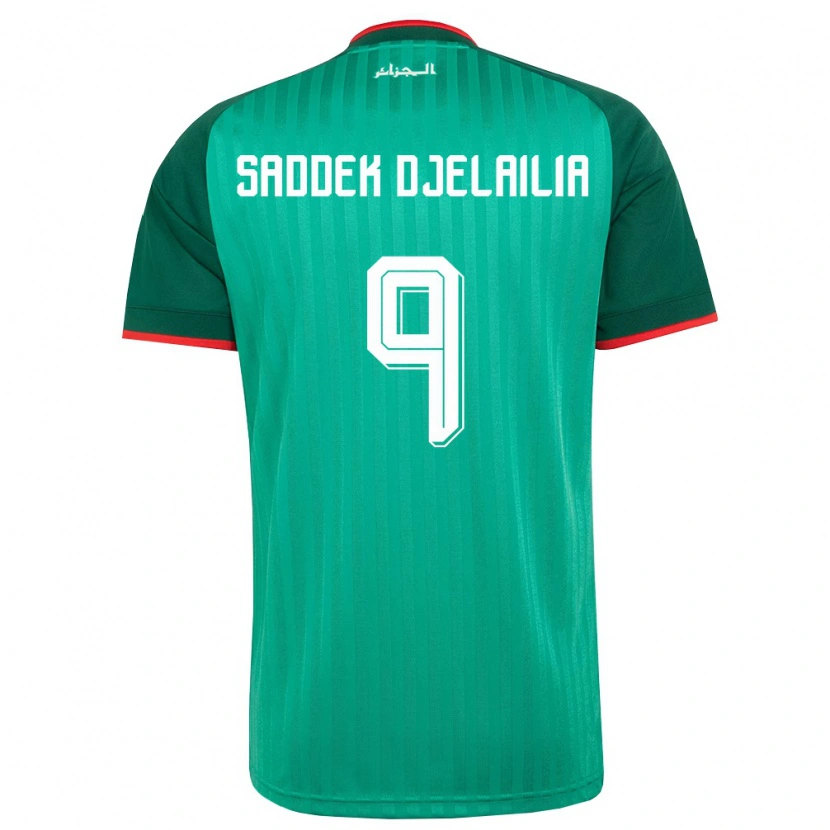 DanxenレディースアルジェリアMohamed Saddek Djelailia#9緑 赤 白アウェイシャツ26-28ジャージーユニフォーム
