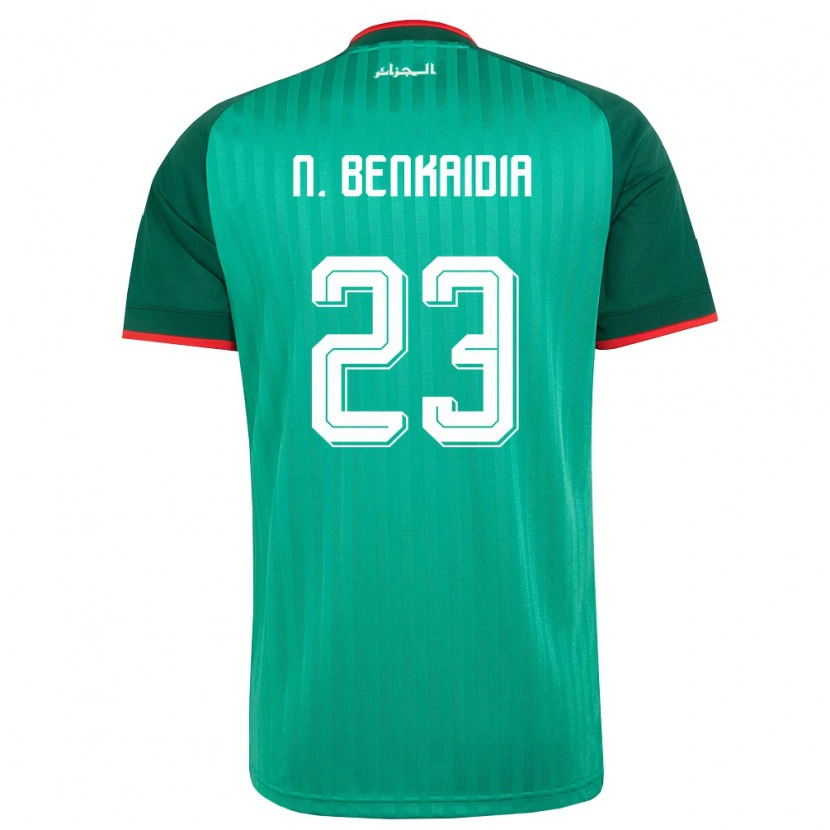 DanxenレディースアルジェリアNazim Mohamed Salah Benkaidia#23緑 赤 白アウェイシャツ26-28ジャージーユニフォーム