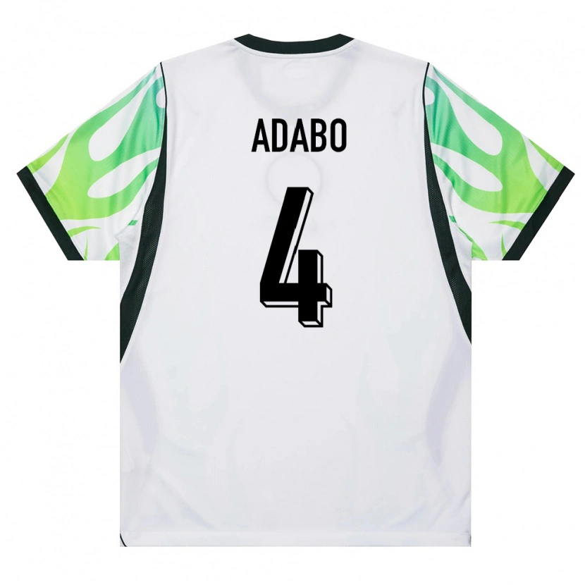 DanxenレディースナイジェリアSolomon Adabo#4白 緑アウェイシャツ26-28ジャージーユニフォーム