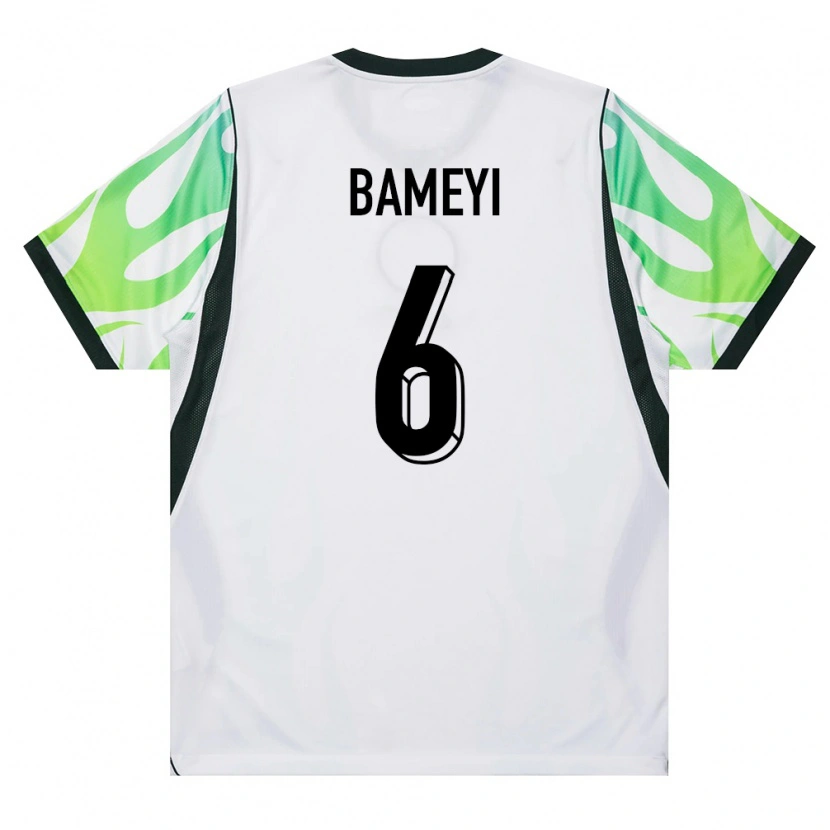DanxenレディースナイジェリアDaniel Bameyi#6白 緑アウェイシャツ26-28ジャージーユニフォーム