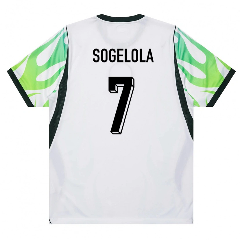 DanxenレディースナイジェリアTaiwo Sogelola#7白 緑アウェイシャツ26-28ジャージーユニフォーム