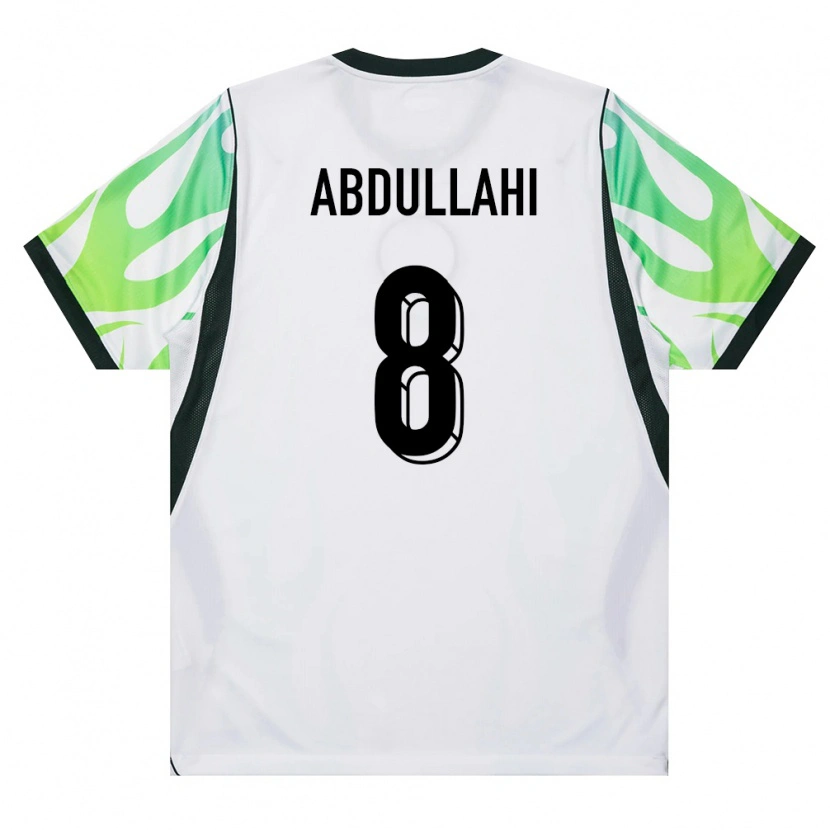 DanxenレディースナイジェリアAbubakar Abdullahi#8白 緑アウェイシャツ26-28ジャージーユニフォーム