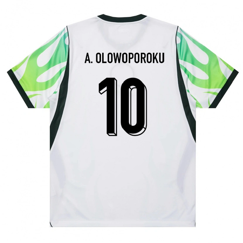 DanxenレディースナイジェリアIfeoluwa Adewale Olowoporoku#10白 緑アウェイシャツ26-28ジャージーユニフォーム