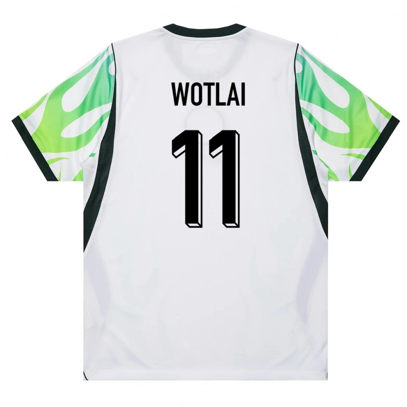 DanxenレディースナイジェリアDaniel Wotlai#11白 緑アウェイシャツ26-28ジャージーユニフォーム