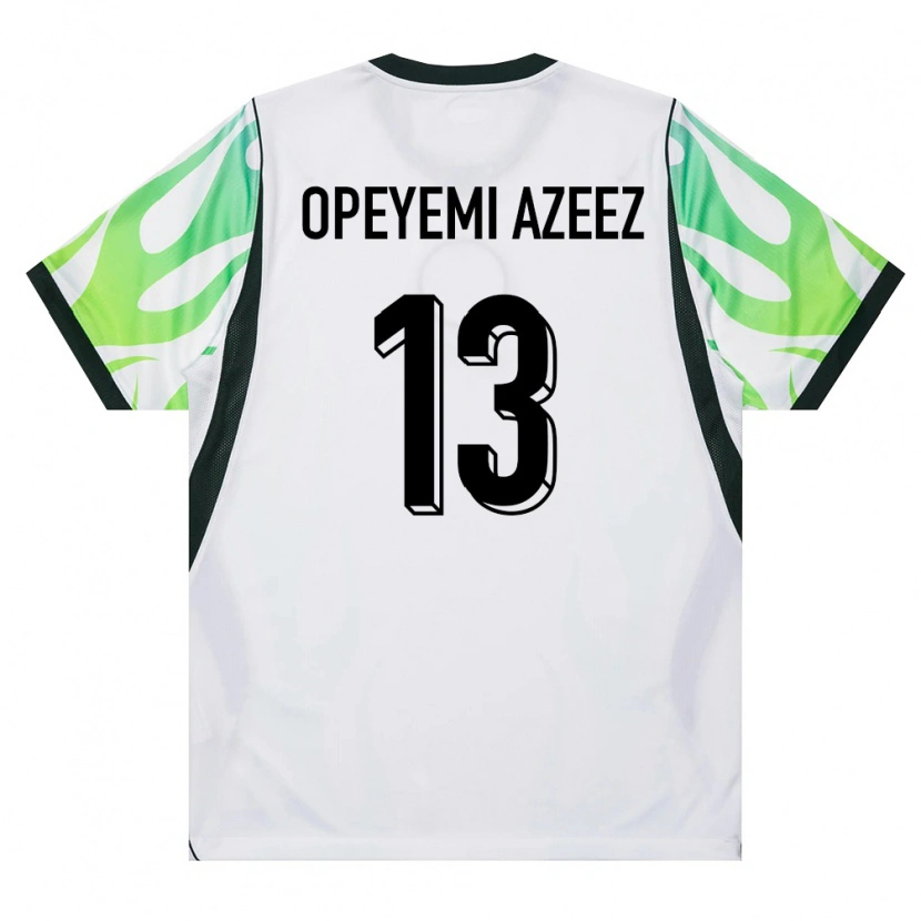 DanxenレディースナイジェリアJubril Opeyemi Azeez#13白 緑アウェイシャツ26-28ジャージーユニフォーム