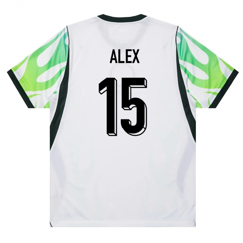 DanxenレディースナイジェリアJohn Alex#15白 緑アウェイシャツ26-28ジャージーユニフォーム