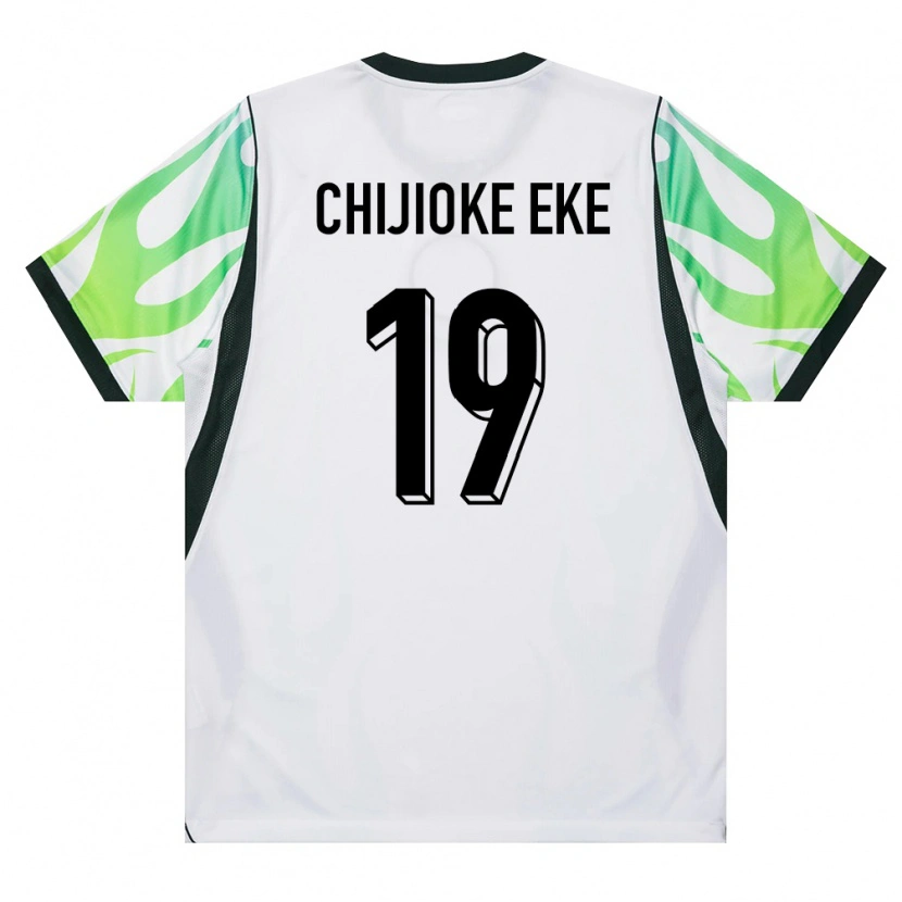 DanxenレディースナイジェリアLight Chijioke Eke#19白 緑アウェイシャツ26-28ジャージーユニフォーム