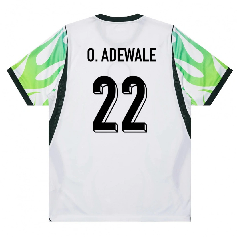 DanxenレディースナイジェリアQuadri Oluwatobiloba Adewale#22白 緑アウェイシャツ26-28ジャージーユニフォーム