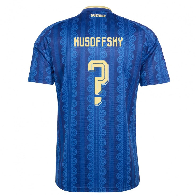 DanxenレディーススウェーデンOliver Kusoffsky#0青 紺 黄アウェイシャツ26-28ジャージーユニフォーム
