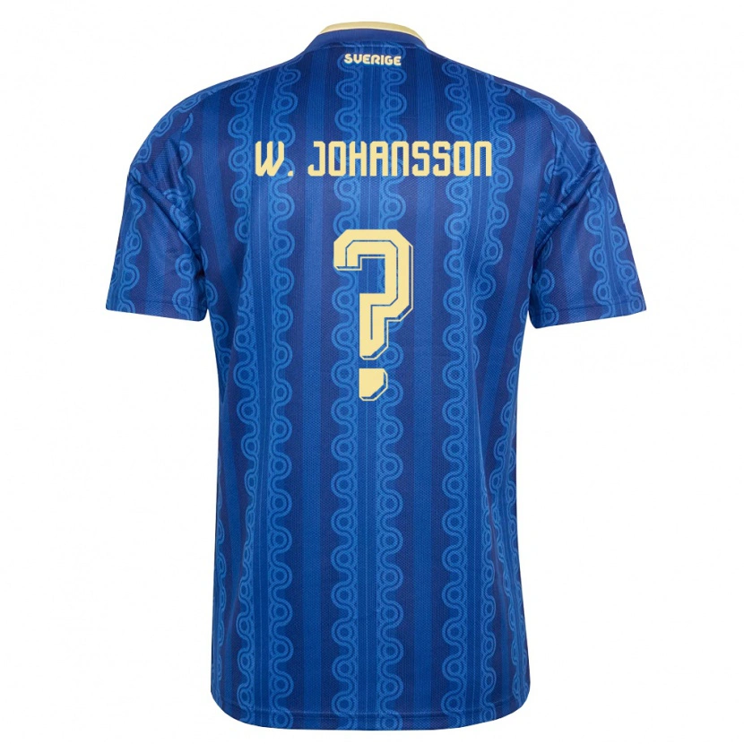 DanxenレディーススウェーデンWilliam Johansson#0青 紺 黄アウェイシャツ26-28ジャージーユニフォーム