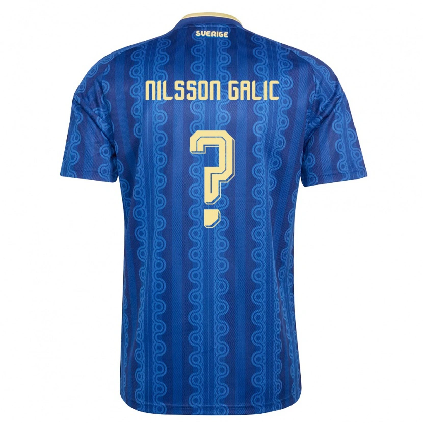 DanxenレディーススウェーデンOliver Nilsson Galic#0青 紺 黄アウェイシャツ26-28ジャージーユニフォーム