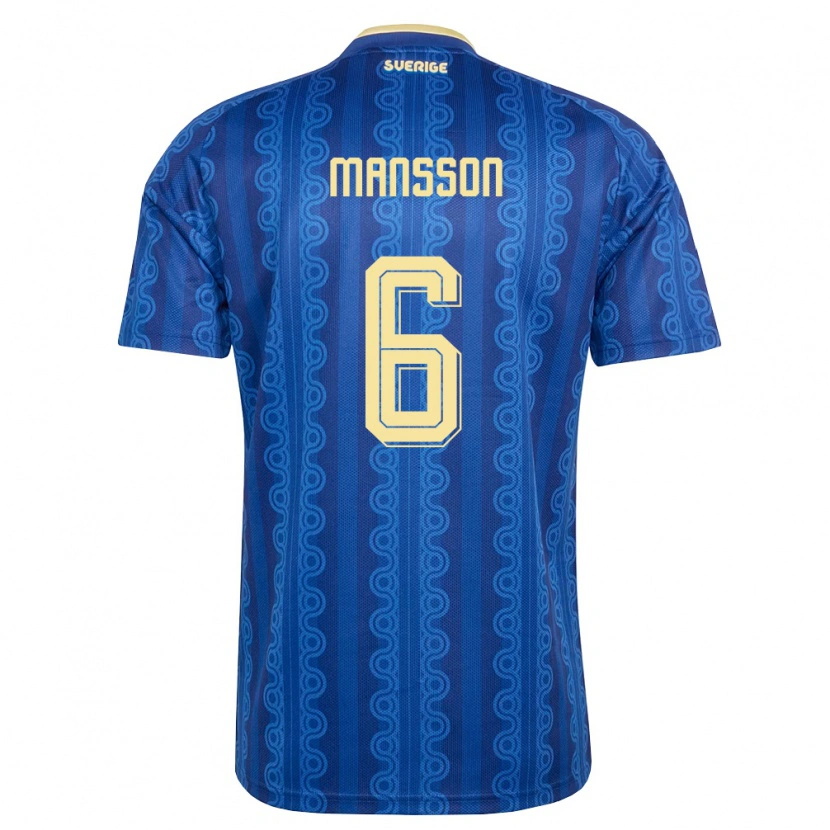 DanxenレディーススウェーデンOliver Månsson#6青 紺 黄アウェイシャツ26-28ジャージーユニフォーム