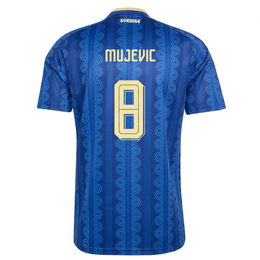 DanxenレディーススウェーデンSamin Mujevic#8青 紺 黄アウェイシャツ26-28ジャージーユニフォーム