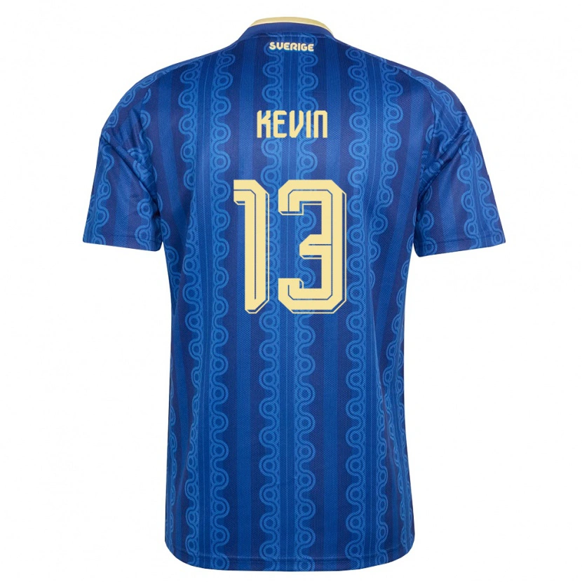DanxenレディーススウェーデンKevin Andersson-Lönnergård#13青 紺 黄アウェイシャツ26-28ジャージーユニフォーム