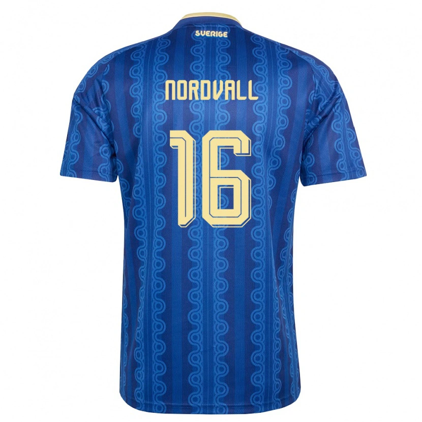DanxenレディーススウェーデンOssian Nordvall#16青 紺 黄アウェイシャツ26-28ジャージーユニフォーム