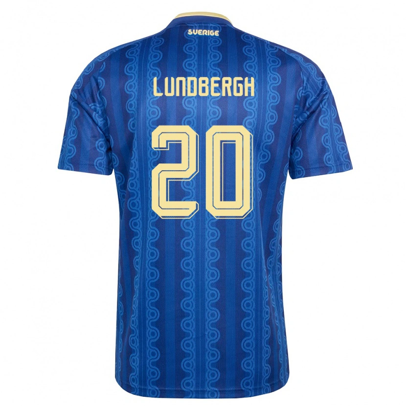 DanxenレディーススウェーデンTheodor Lundbergh#20青 紺 黄アウェイシャツ26-28ジャージーユニフォーム