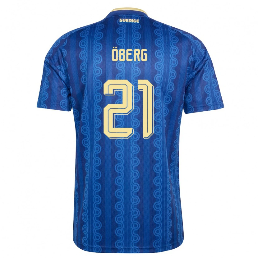DanxenレディーススウェーデンMilian Öberg#21青 紺 黄アウェイシャツ26-28ジャージーユニフォーム
