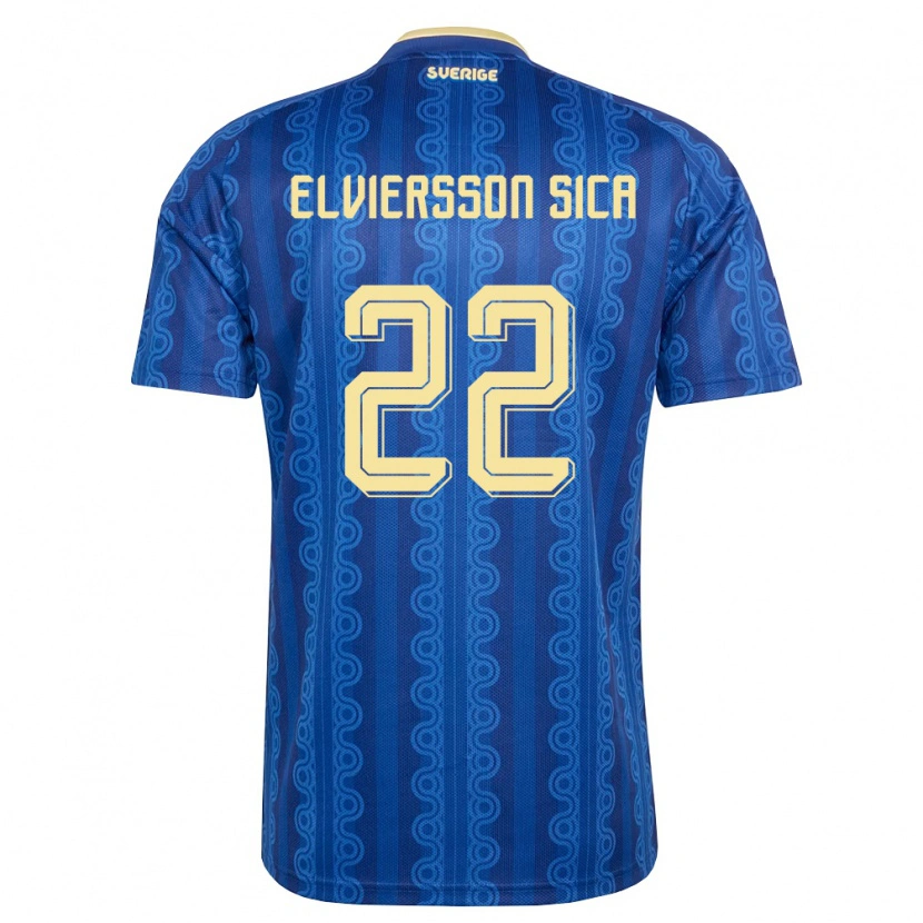 DanxenレディーススウェーデンMatheo Elviersson Sica#22青 紺 黄アウェイシャツ26-28ジャージーユニフォーム