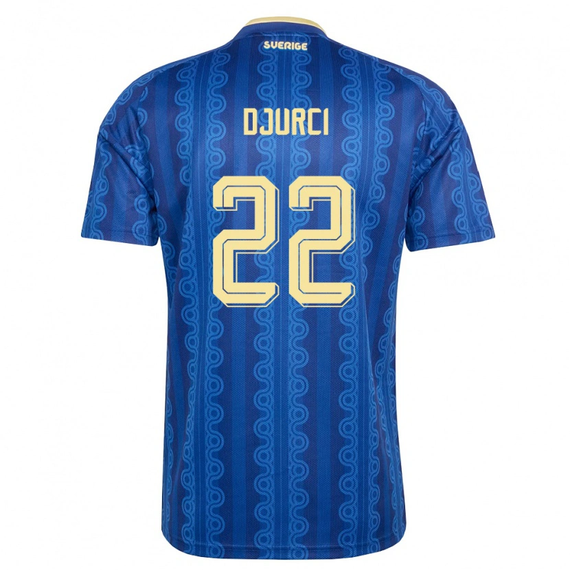 DanxenレディーススウェーデンOliver Djurci#22青 紺 黄アウェイシャツ26-28ジャージーユニフォーム