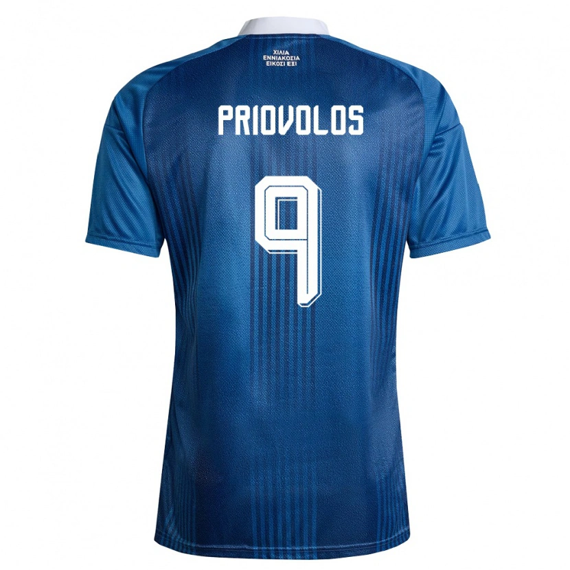 DanxenレディースギリシャGrigoris Priovolos#9紺 青 白アウェイシャツ26-28ジャージーユニフォーム