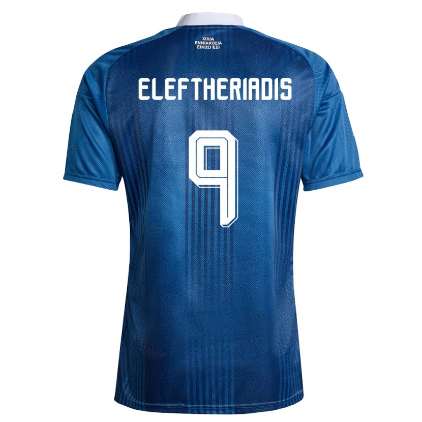 DanxenレディースギリシャVasilios Eleftheriadis#9紺 青 白アウェイシャツ26-28ジャージーユニフォーム