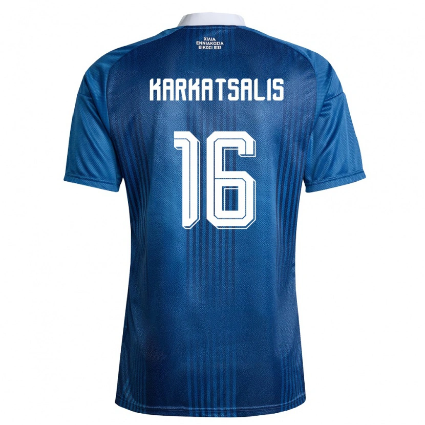 DanxenレディースギリシャVasilios Karkatsalis#16紺 青 白アウェイシャツ26-28ジャージーユニフォーム