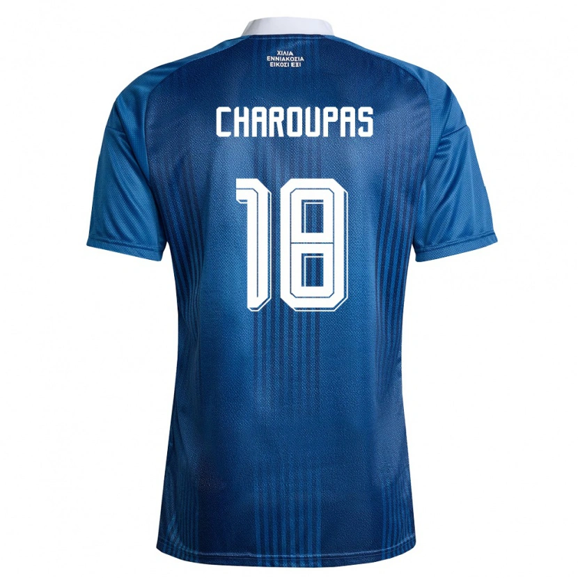 DanxenレディースギリシャKonstantinos Charoupas#18紺 青 白アウェイシャツ26-28ジャージーユニフォーム