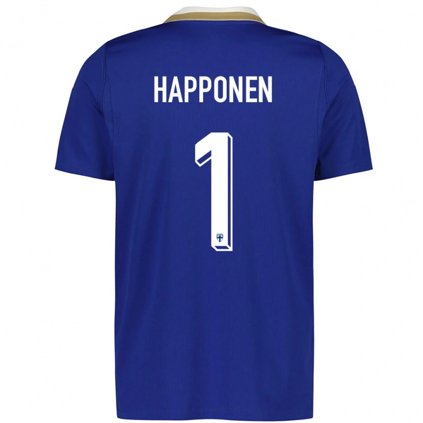 DanxenレディースフィンランドUkko Happonen#1青 白アウェイシャツ26-28ジャージーユニフォーム