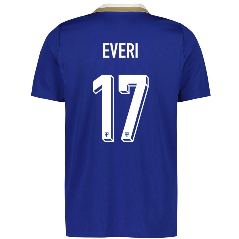 DanxenレディースフィンランドViljami Everi#17青 白アウェイシャツ26-28ジャージーユニフォーム