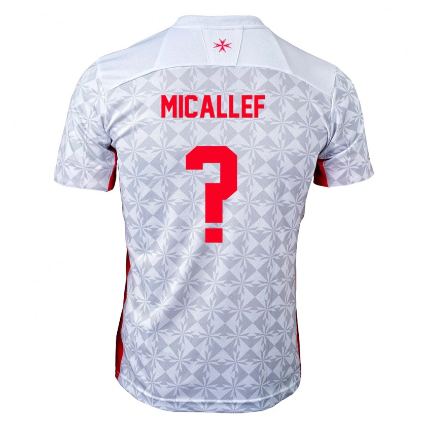 DanxenレディースマルタAlexey Micallef#0灰 白 赤アウェイシャツ26-28ジャージーユニフォーム