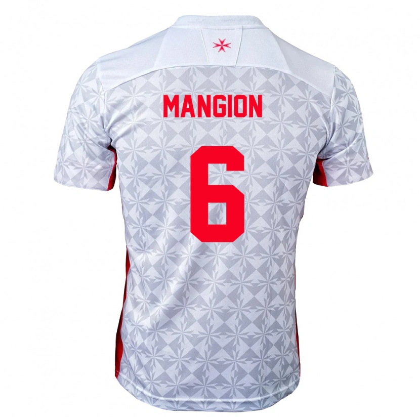 DanxenレディースマルタMatteo Mangion#6灰 白 赤アウェイシャツ26-28ジャージーユニフォーム
