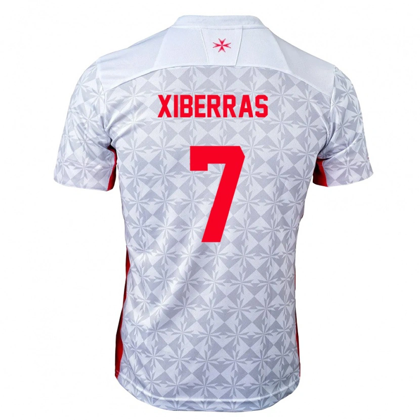 DanxenレディースマルタShaun Xiberras#7灰 白 赤アウェイシャツ26-28ジャージーユニフォーム