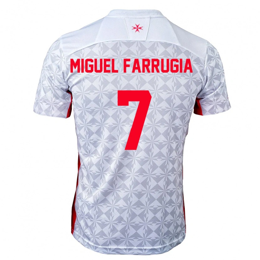 DanxenレディースマルタMiguel Farrugia#7灰 白 赤アウェイシャツ26-28ジャージーユニフォーム