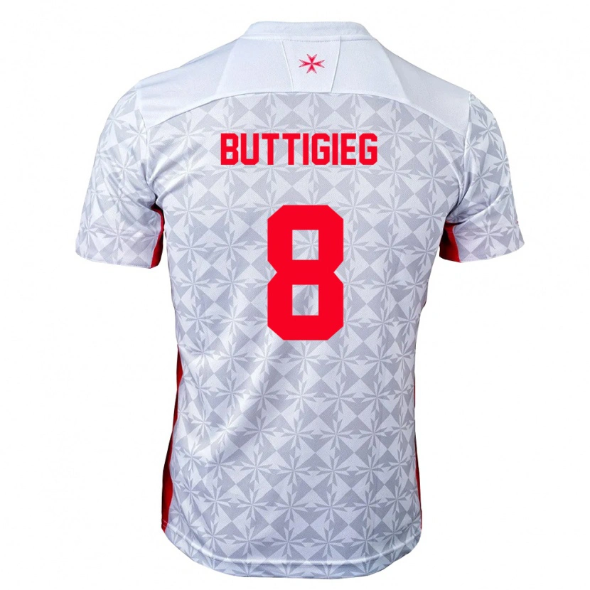 DanxenレディースマルタLuke Buttigieg#8灰 白 赤アウェイシャツ26-28ジャージーユニフォーム